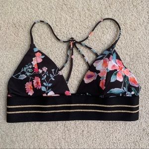 H&M Bikini Swimsuit Floral Top Size 4